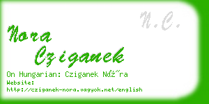 nora cziganek business card